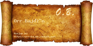 Orr Baján névjegykártya